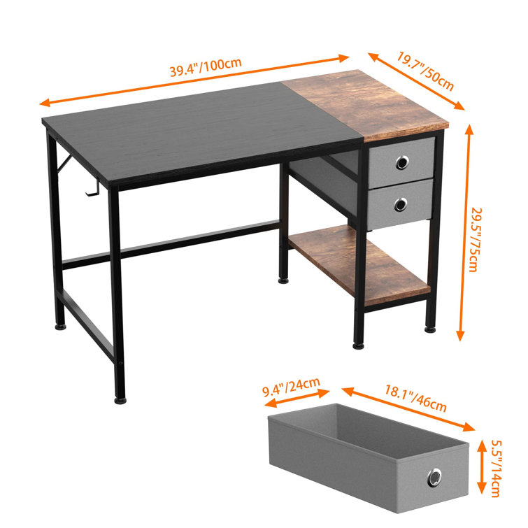 Borough Wharf Faycelles 100Cm Rectangular Computer Desk Wayfair.co.uk